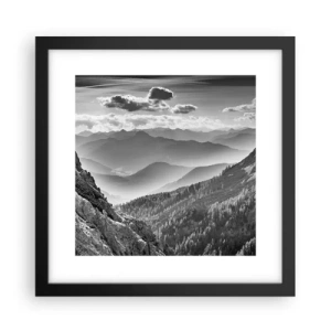 Plakat i sort ramme - Hele vejen til horisonten - 30x30 cm