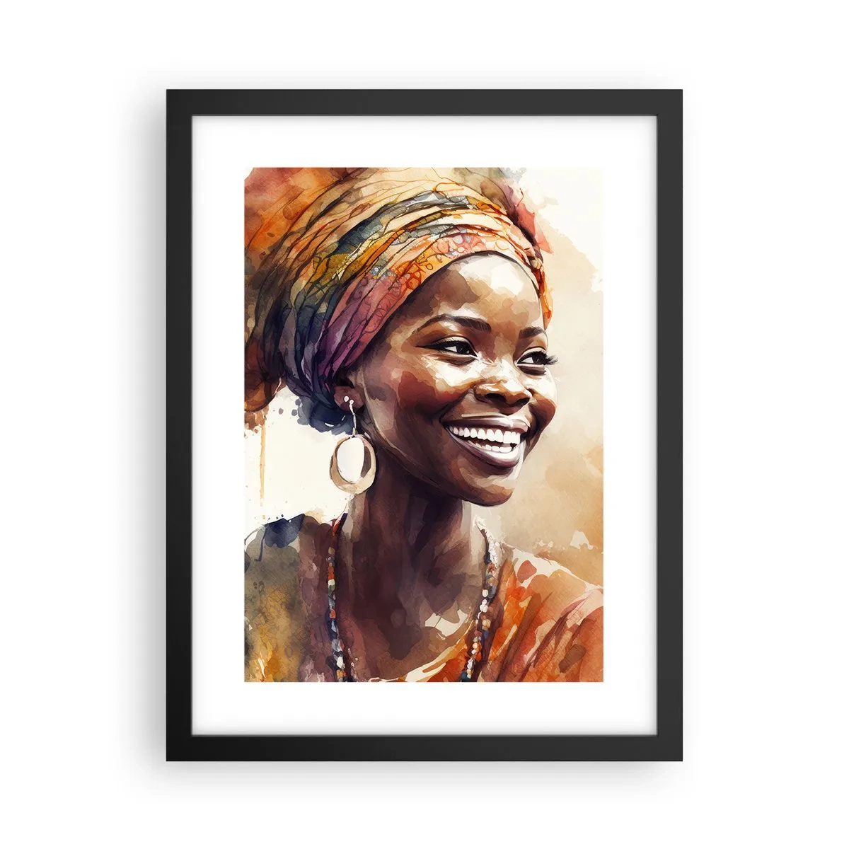 Plakat i sort ramme - Afrikansk dronning - 30x40 cm