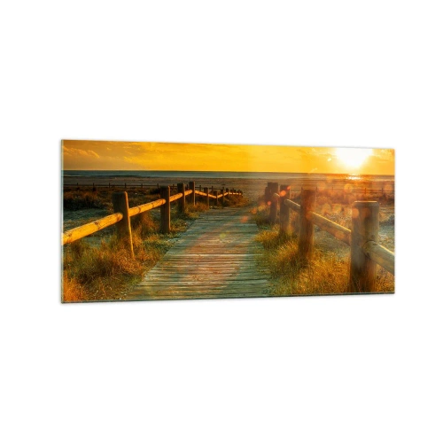 Billede på glas - Badet i gammelt guld - 120x50 cm