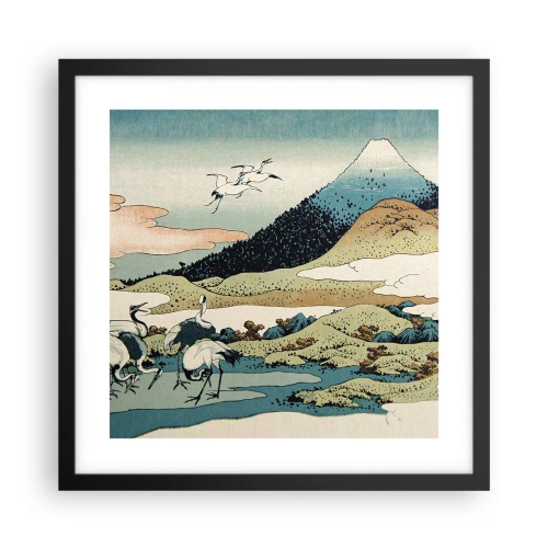 Plakat i sort ramme - I japansk ånd - 40x40 cm