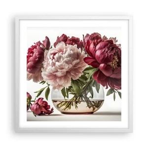 Plakat i hvid ramme - I fuldt flor af skønhed - 50x50 cm