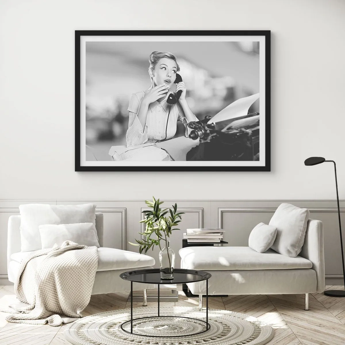 Plakat i sort ramme - Hej, vi er i 1950'erne. - 100x70 cm