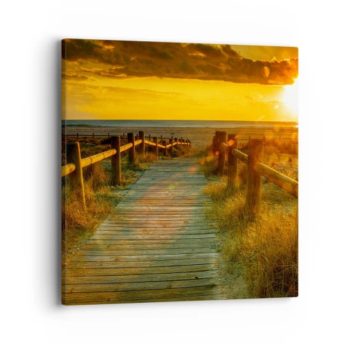 Lærredstryk - Billede på lærred - Badet i gammelt guld - 40x40 cm