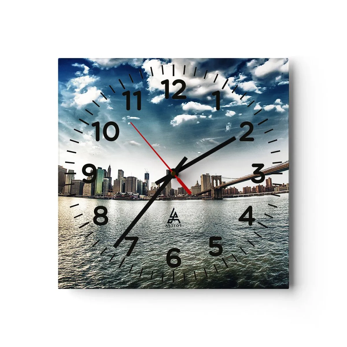 Vægur, Uret - Glas ø - 30x30 cm