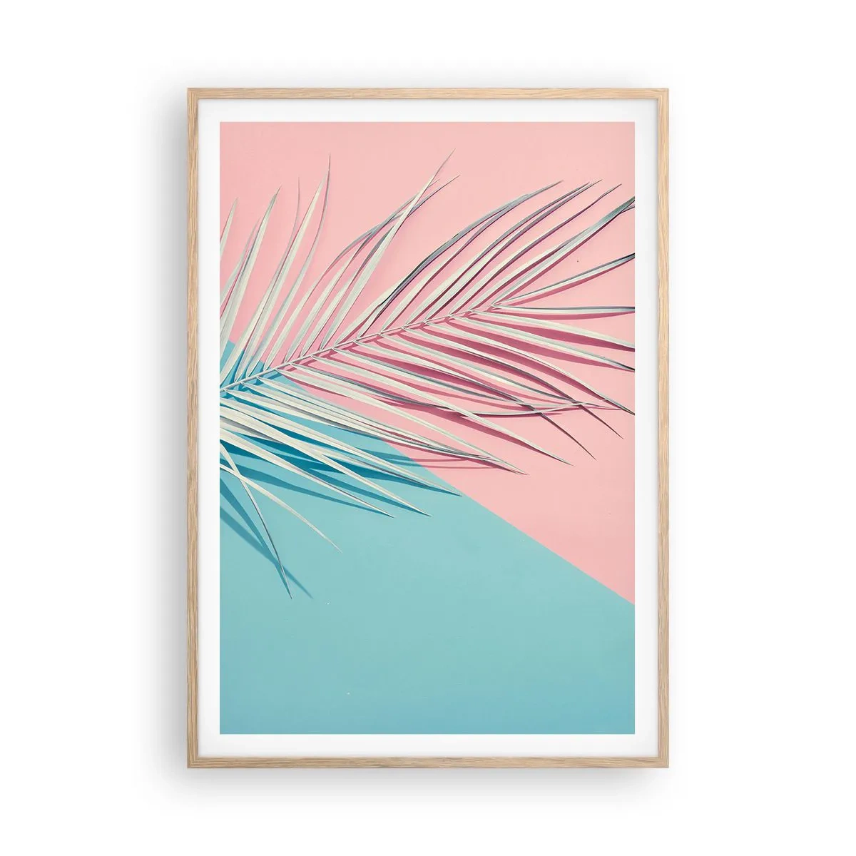 Plakat i ramme af lyst egetræ - Tropisk indtryk - 70x100 cm