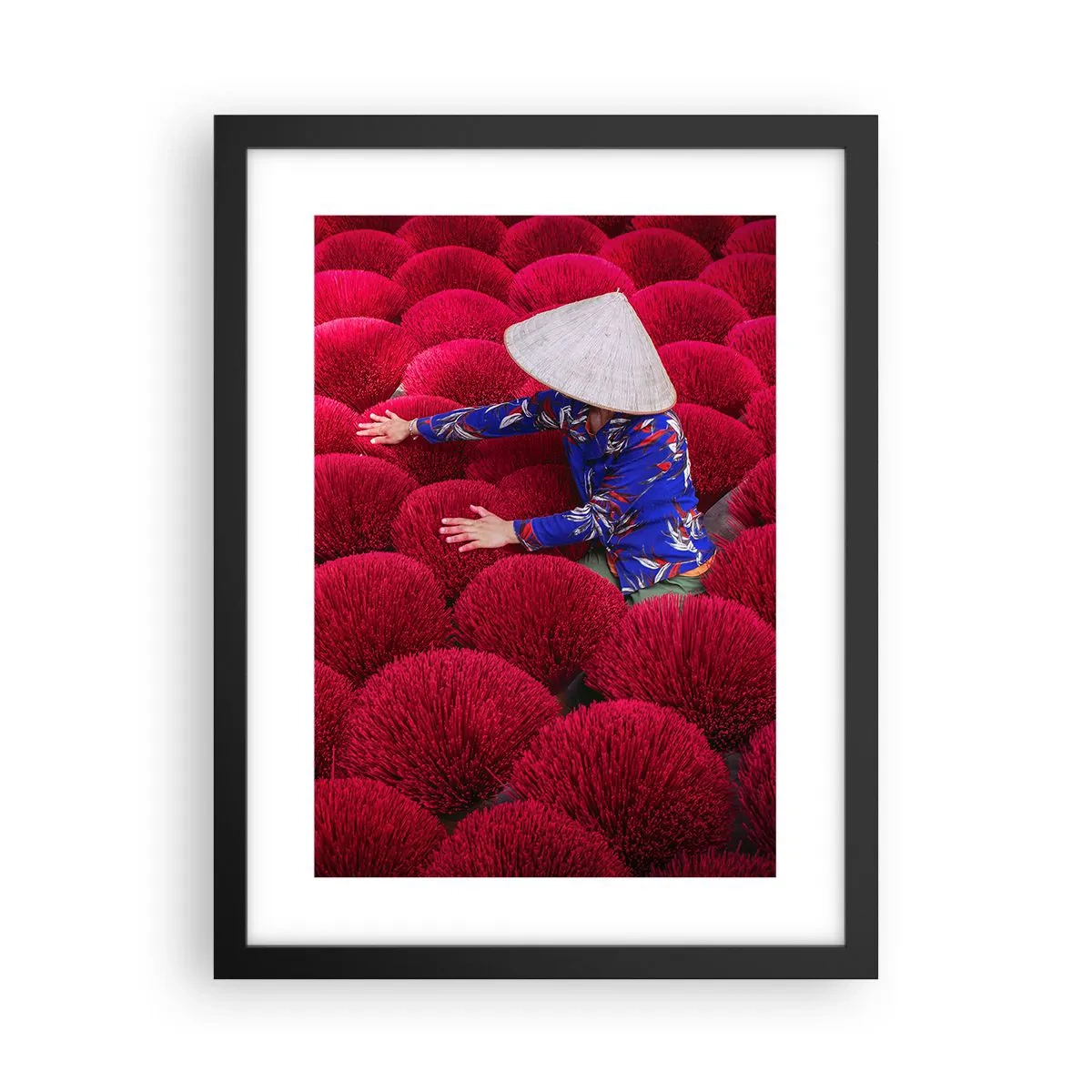 Plakat i sort ramme - I en rismark - 30x40 cm