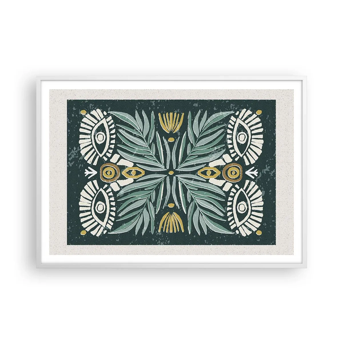 Plakat i hvid ramme - Som en folkeudskæring - 100x70 cm