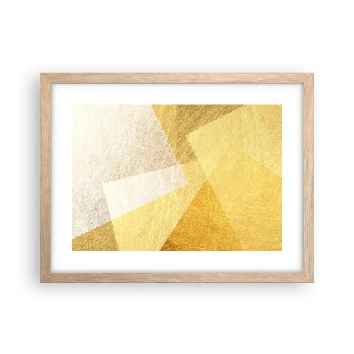 Plakat i ramme af lyst egetræ - Geometriens vejr - 40x30 cm