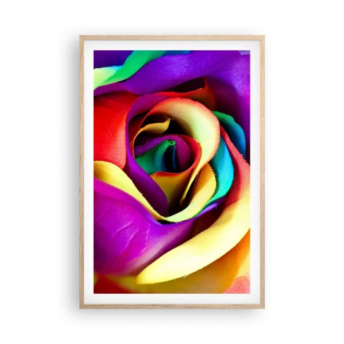 Plakat i ramme af lyst egetræ - Dette er umuligt - 61x91 cm