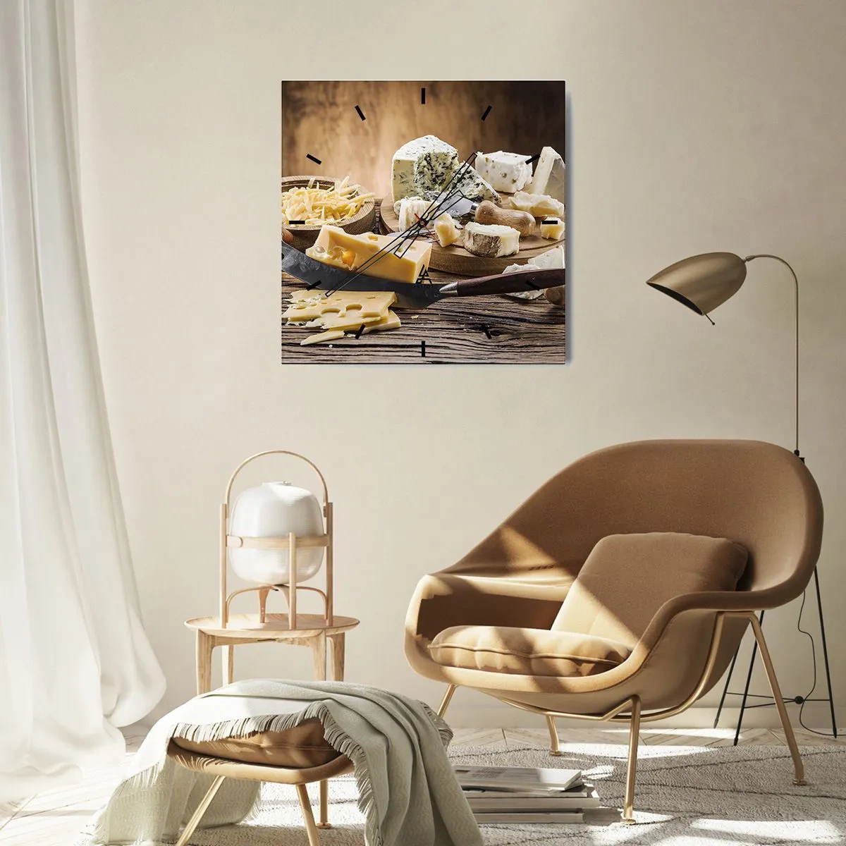 Vægur, Uret - Smil til osten - 40x40 cm