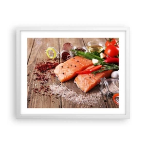 Plakat i hvid ramme - Norske køkken eventyr - 50x40 cm