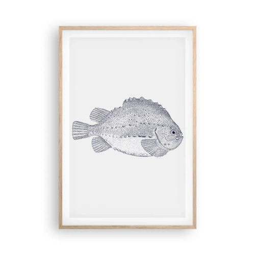 Plakat i ramme af lyst egetræ - Til naturforskerens album - 61x91 cm