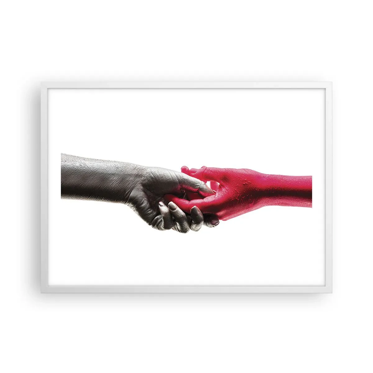 Plakat i hvid ramme - Sammen, om end forskellige - 70x50 cm