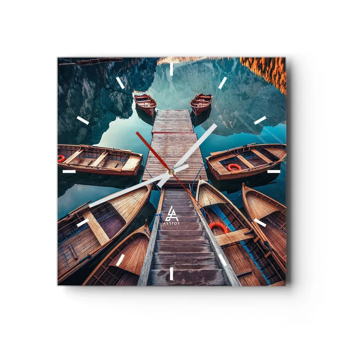 Vægur, Uret - Venter i marinaen - 40x40 cm