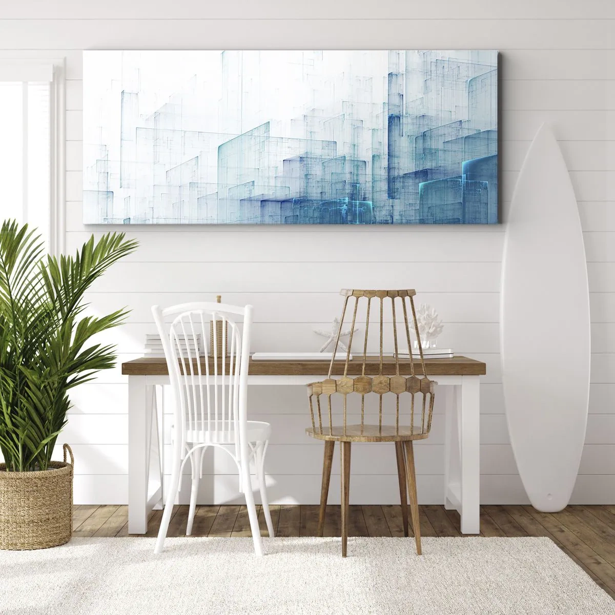 Lærredstryk - Billede på lærred - Hvordan rummet blev til - 100x40 cm