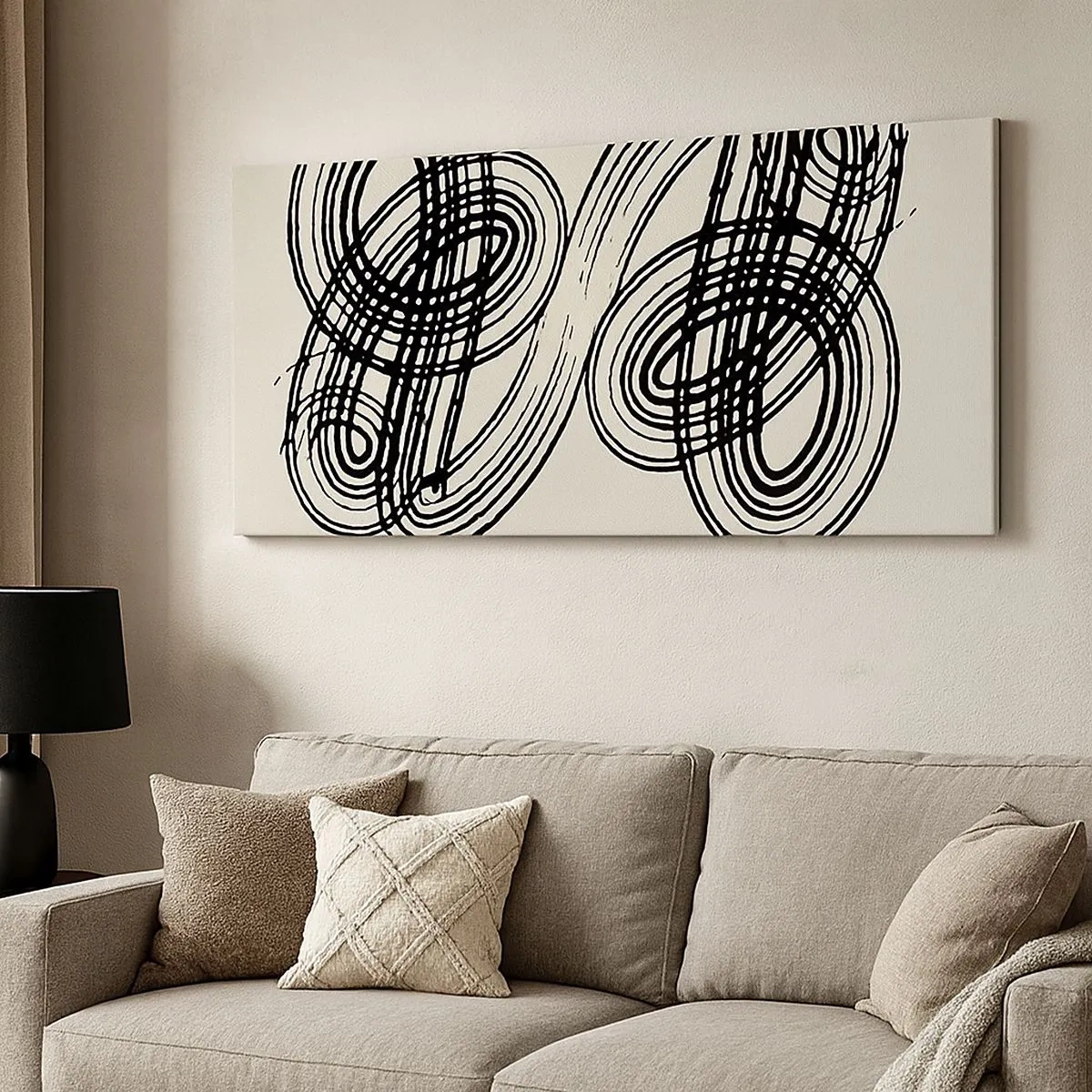 Lærredstryk - Billede på lærred - Det kom ud spontant - 100x40 cm