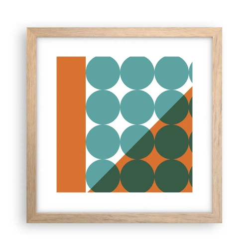 Plakat i ramme af lyst egetræ - Op og over - 30x30 cm