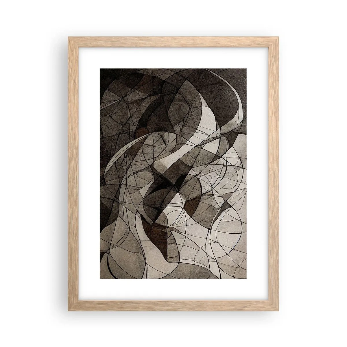 Plakat i ramme af lyst egetræ - Cirkulation af jordens farver - 30x40 cm