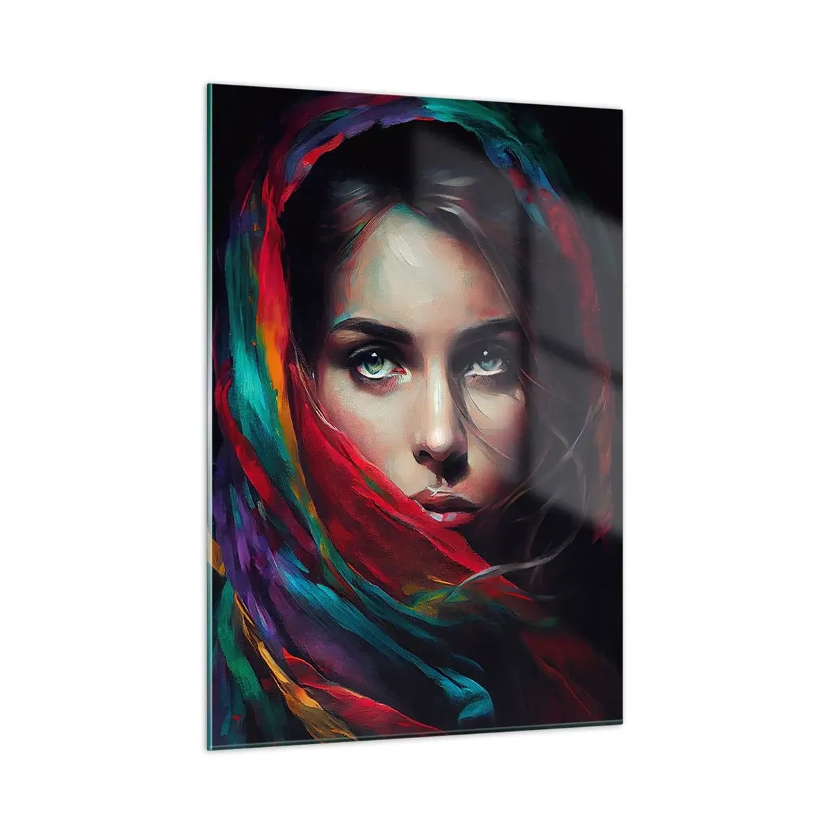 Billede på glas - Mysterium med grønne øjne - 50x70 cm