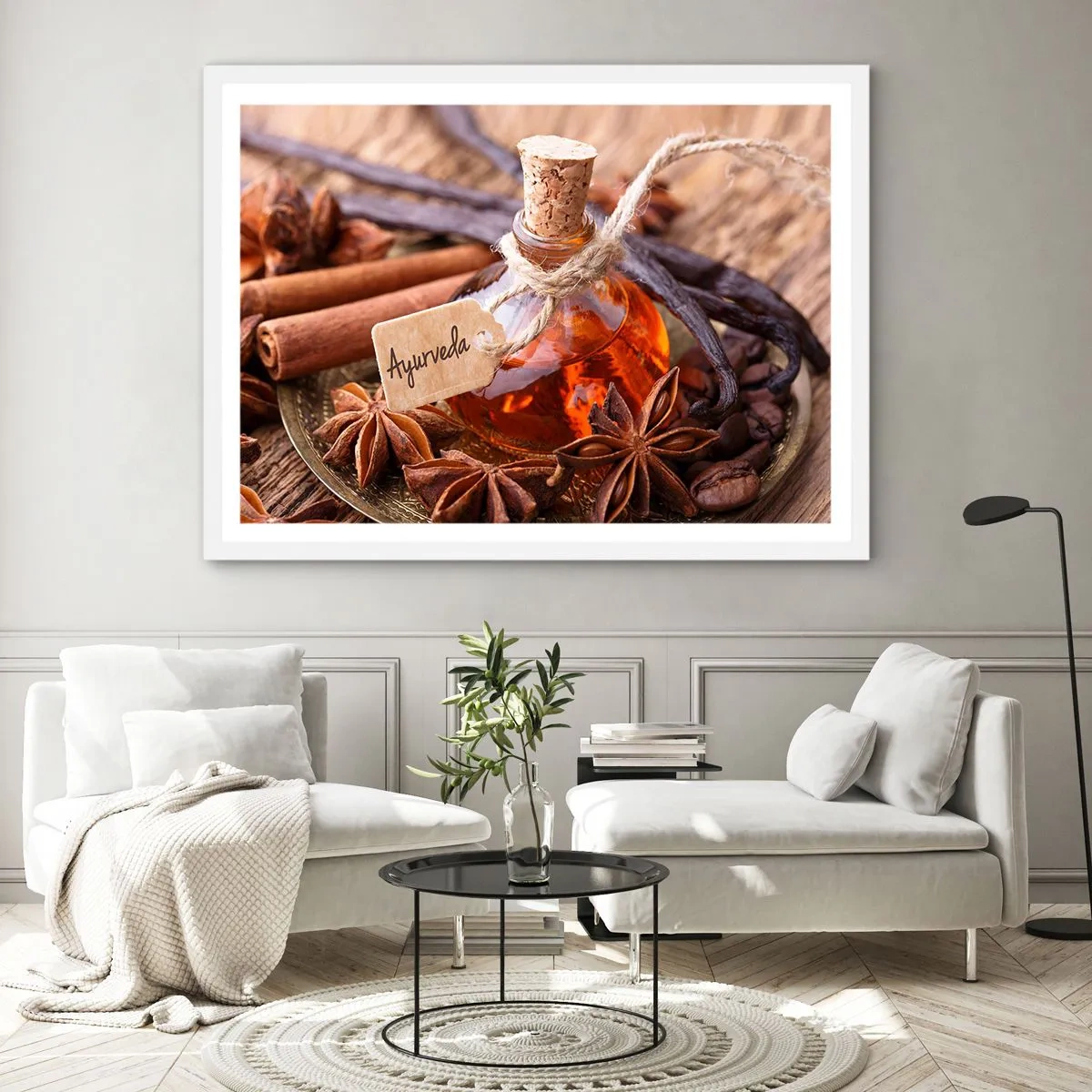 Plakat i hvid ramme - På vej mod enhed af krop og ånd - 100x70 cm