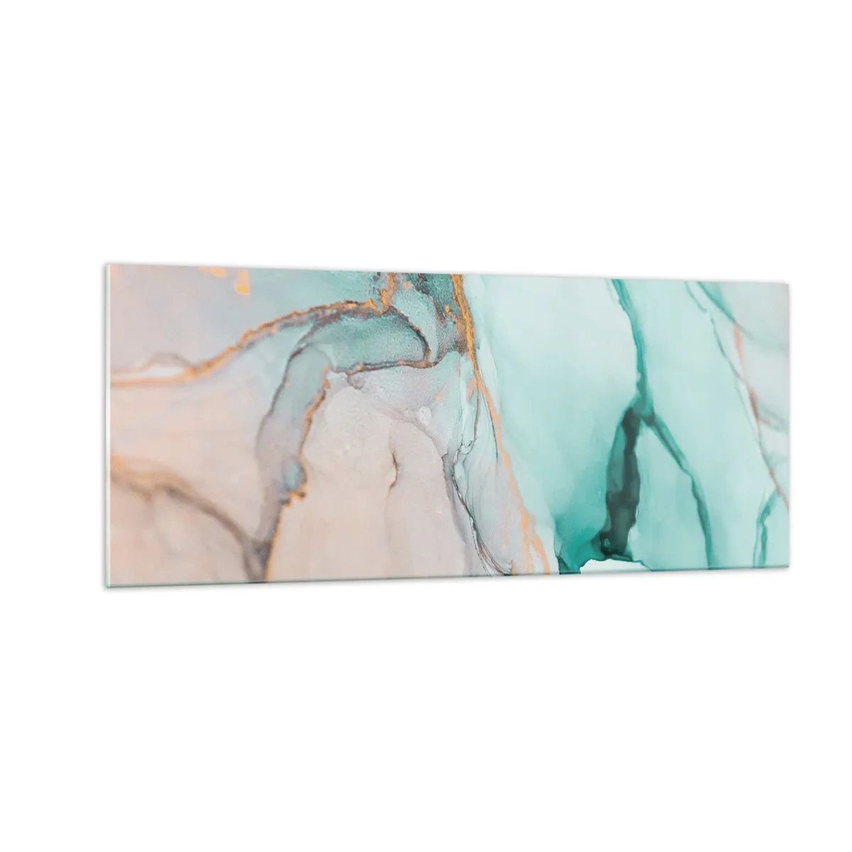 Billede på glas - Dans af former og farver - 100x40 cm