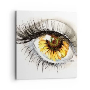 Lærredstryk - Billede på lærred - Et look lige så varmt som sommeren - 70x70 cm