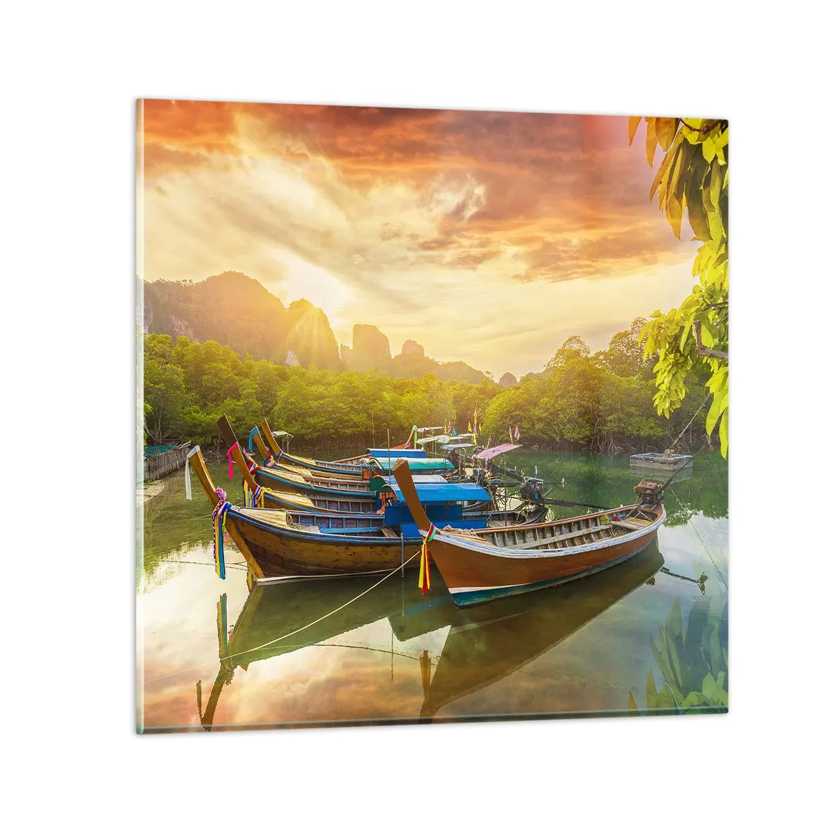 Billede på glas - Før en travl dag - 70x70 cm