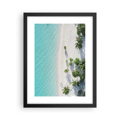 Plakat i sort ramme - Ferie i paradis - 30x40 cm