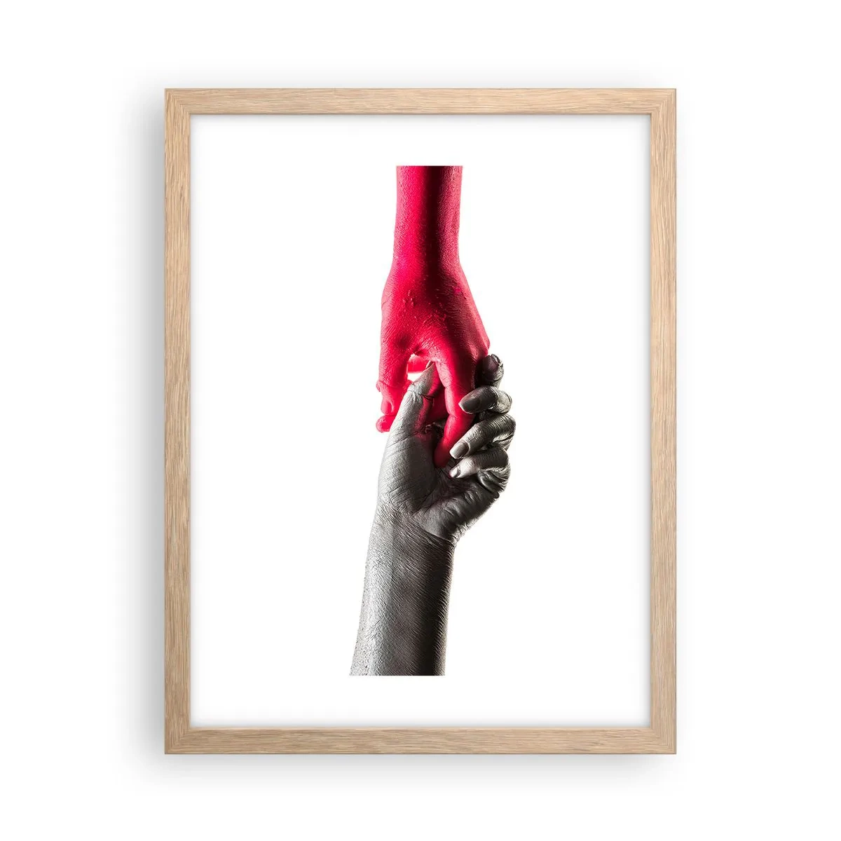 Plakat i ramme af lyst egetræ - Sammen, om end forskellige - 30x40 cm