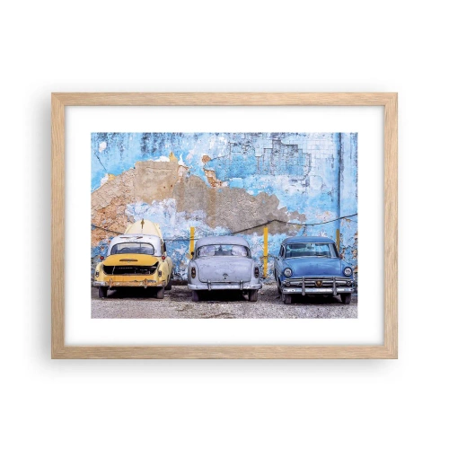 Plakat i ramme af lyst egetræ - Møde for veteraner - 40x30 cm