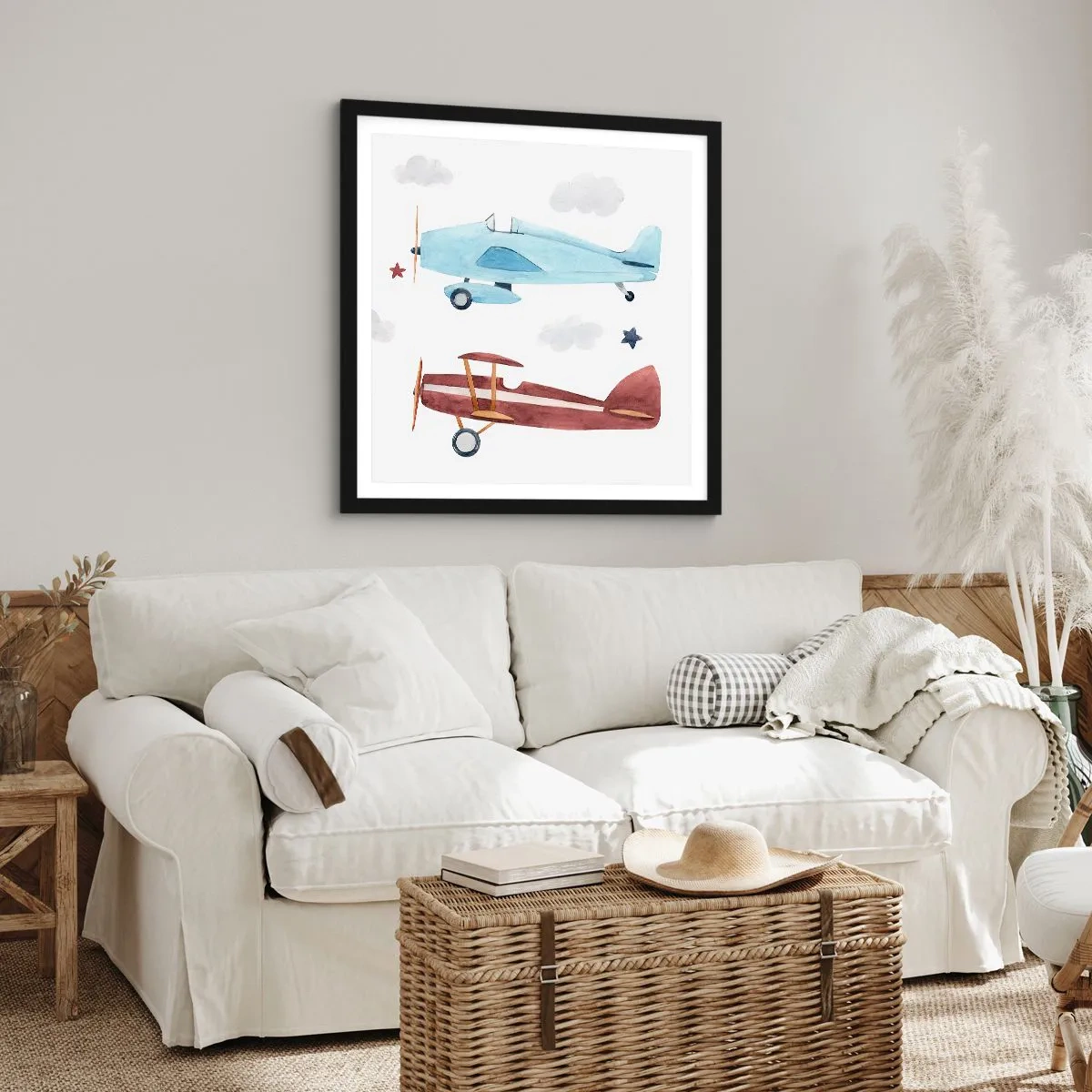 Plakat i sort ramme - Hr. pilot, vi venter! - 30x30 cm