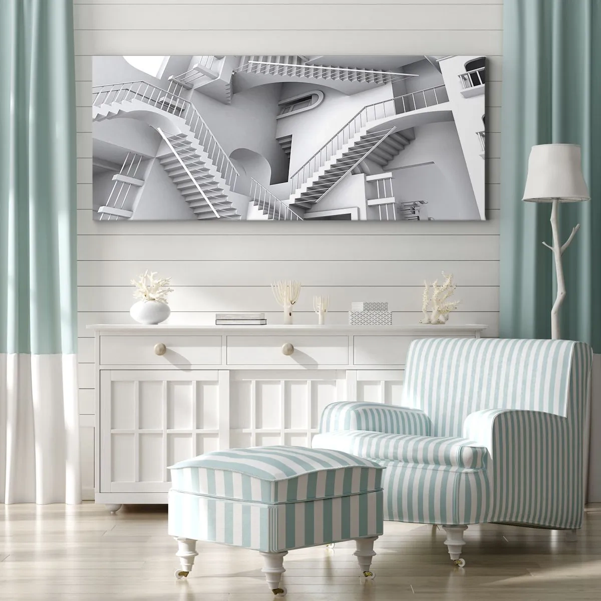 Lærredstryk - Billede på lærred - Rummets paradokser - 140x50 cm