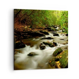 Lærredstryk - Billede på lærred - Som flydende sølv - 60x60 cm