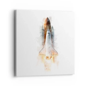 Lærredstryk - Billede på lærred - Opdagelsesrejsende i starten - 40x40 cm