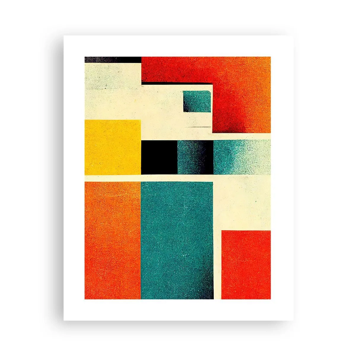 Plakat - Geometrisk abstraktion - god energi - 40x50 cm