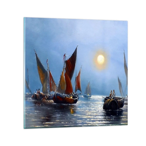 Billede på glas - Natfiskeri - 30x30 cm