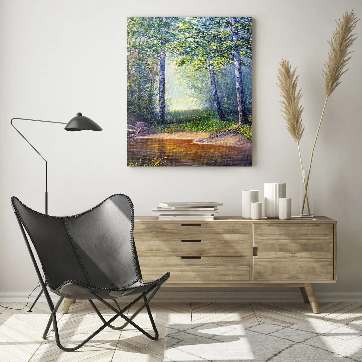 Billede på glas - Idylliske omgivelser - 50x70 cm