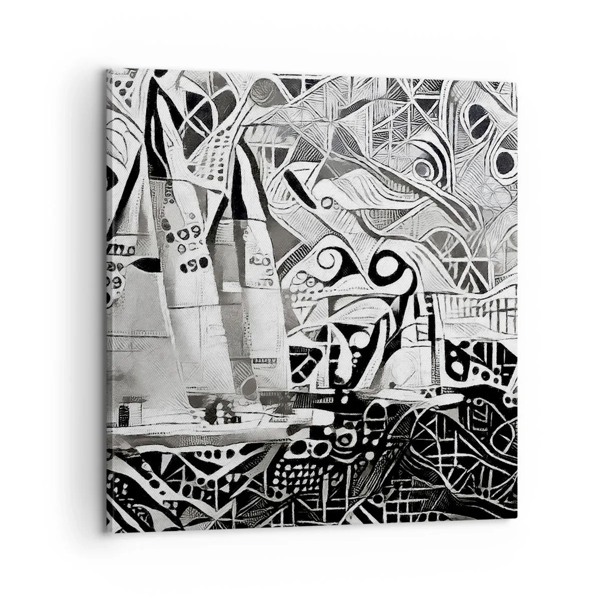 Lærredstryk - Billede på lærred - Mellem bølgerne - 60x60 cm