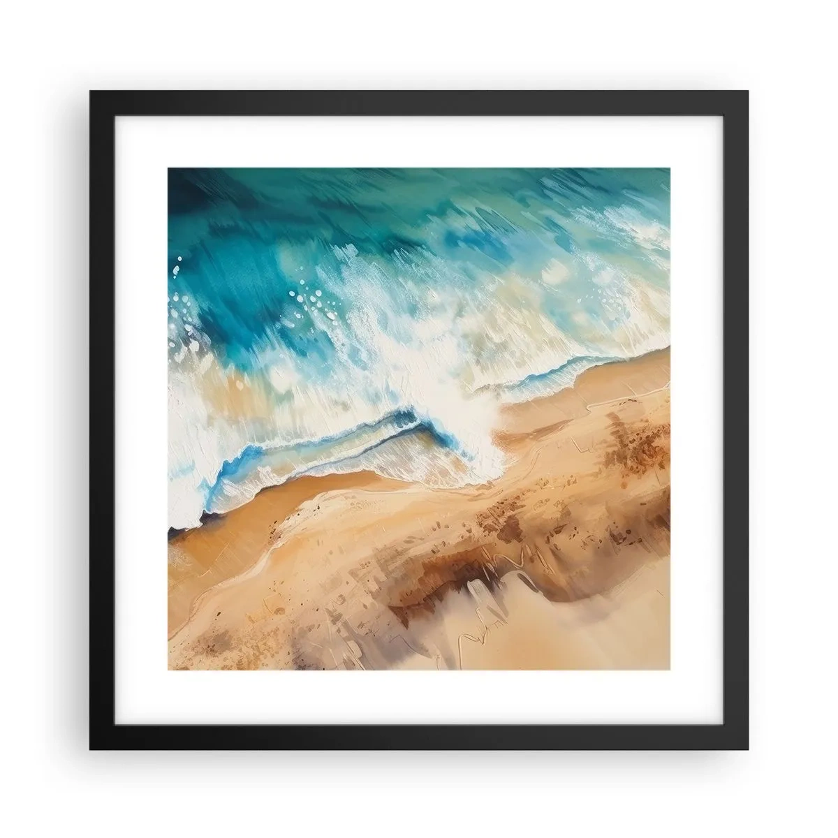 Plakat i sort ramme - Tilbagevendende bølge - 40x40 cm