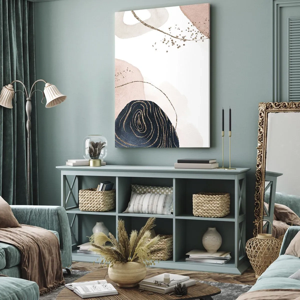 Lærredstryk - Billede på lærred - Alt flyder - 80x120 cm