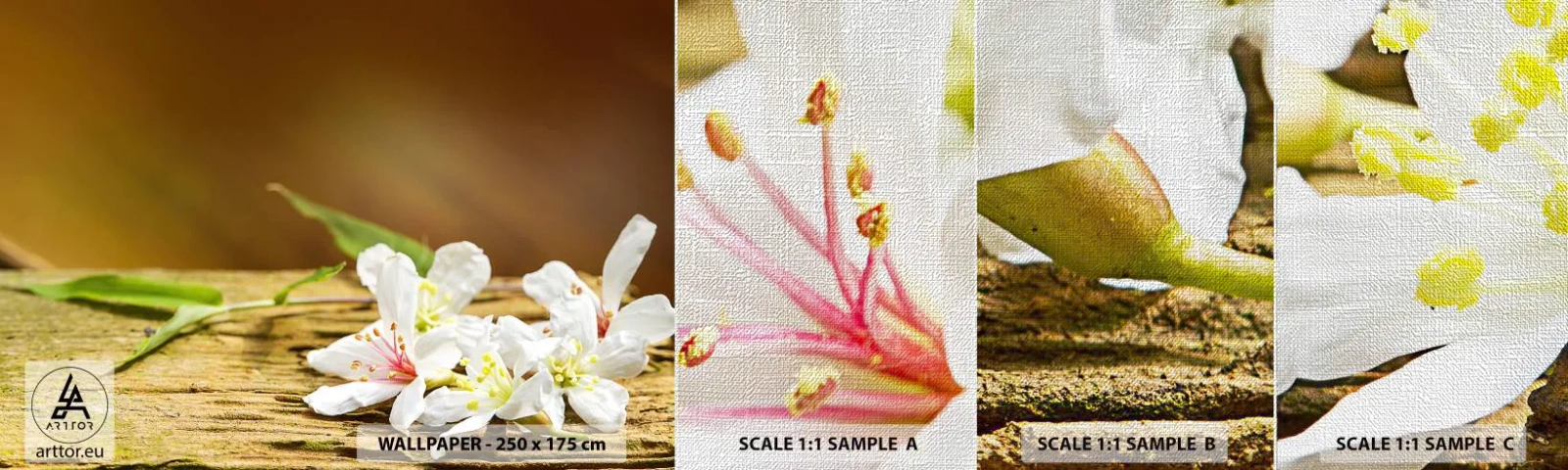 Prøve Fototapet Premium Canvas - Et uskyldigt løfte - Blomster, Bambus, Spa - 100x30 cm