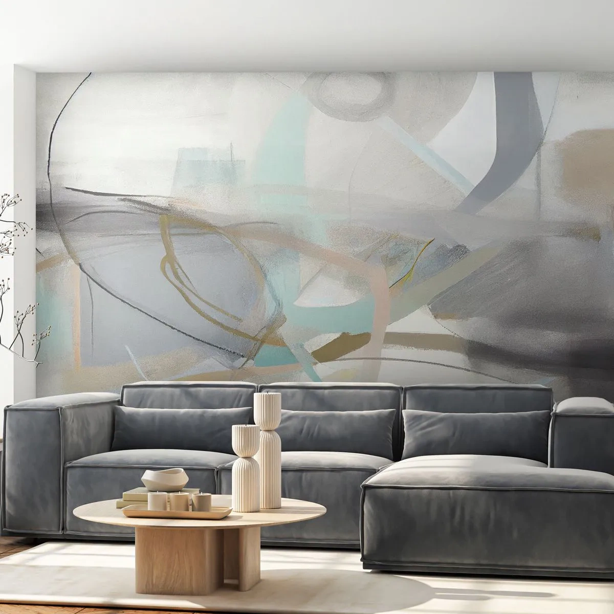 Fototapet Standard Eco - Tågeagtig abstraktion - Abstraktion, Stykke, Lyse - 350x256 cm