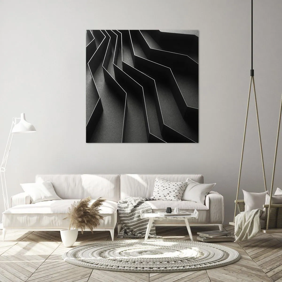 Lærredstryk - Billede på lærred - Rumlig orden - 40x40 cm