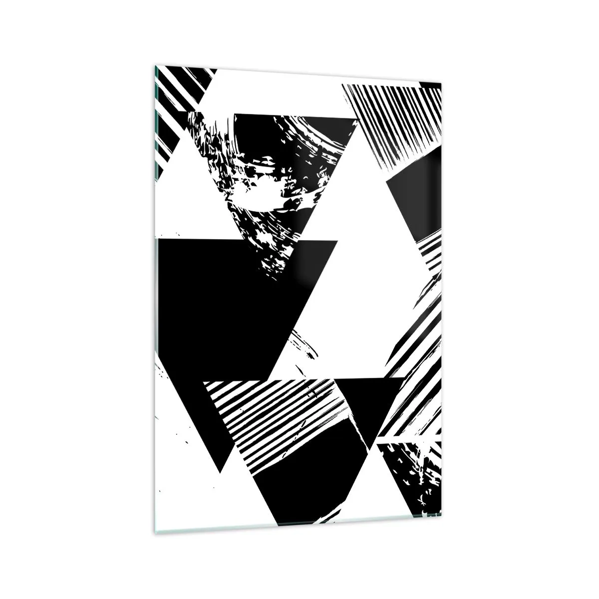 Billede på glas - Regn af trekanter - 70x100 cm