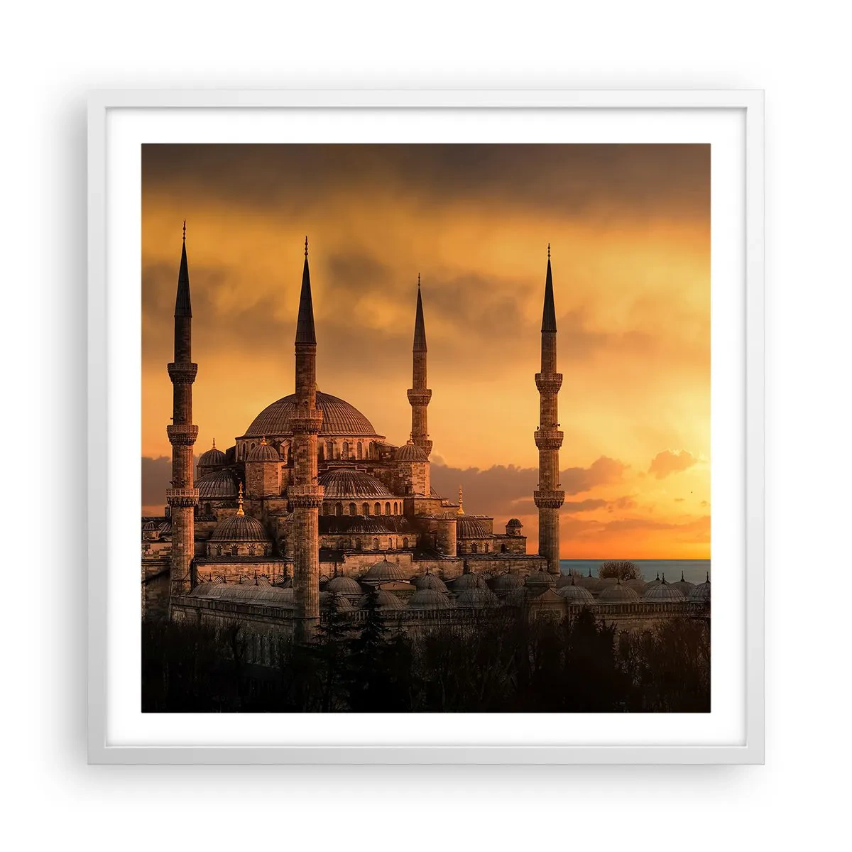 Plakat i hvid ramme - Gud er stor - 60x60 cm