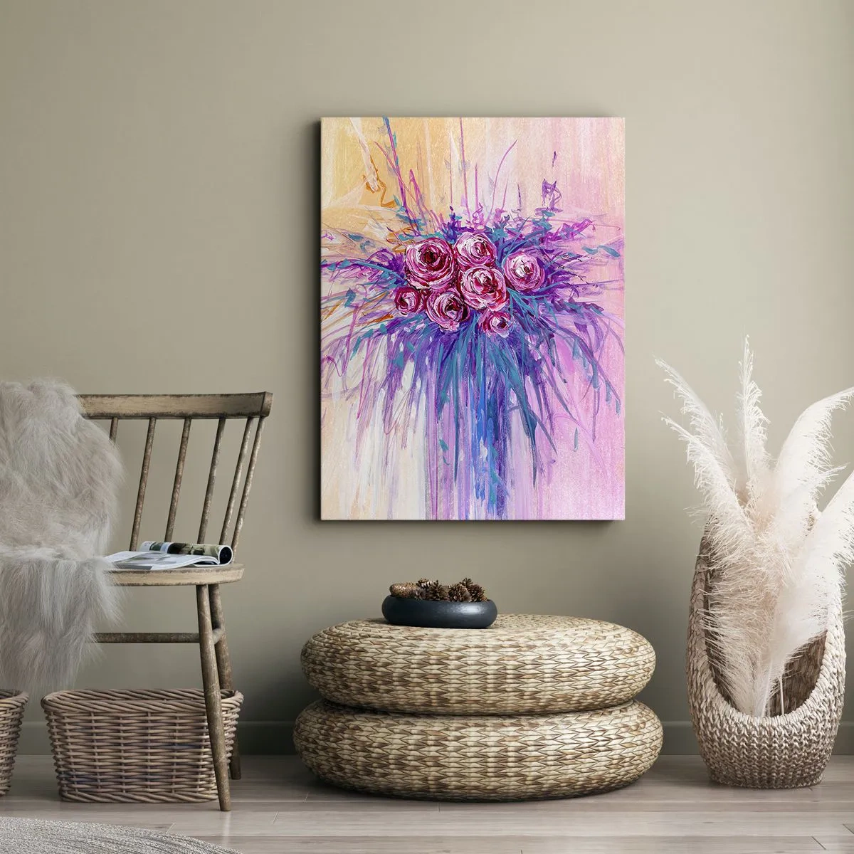 Lærredstryk - Billede på lærred - Rose springvand - 80x120 cm