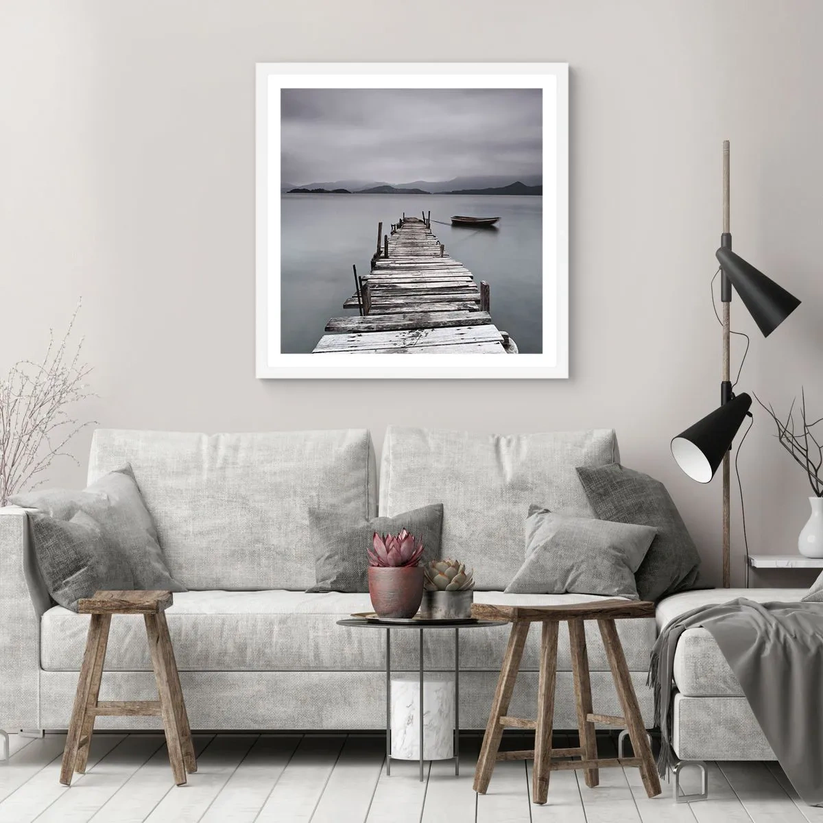 Plakat i hvid ramme - Du kan tage af sted i morgen - 30x30 cm