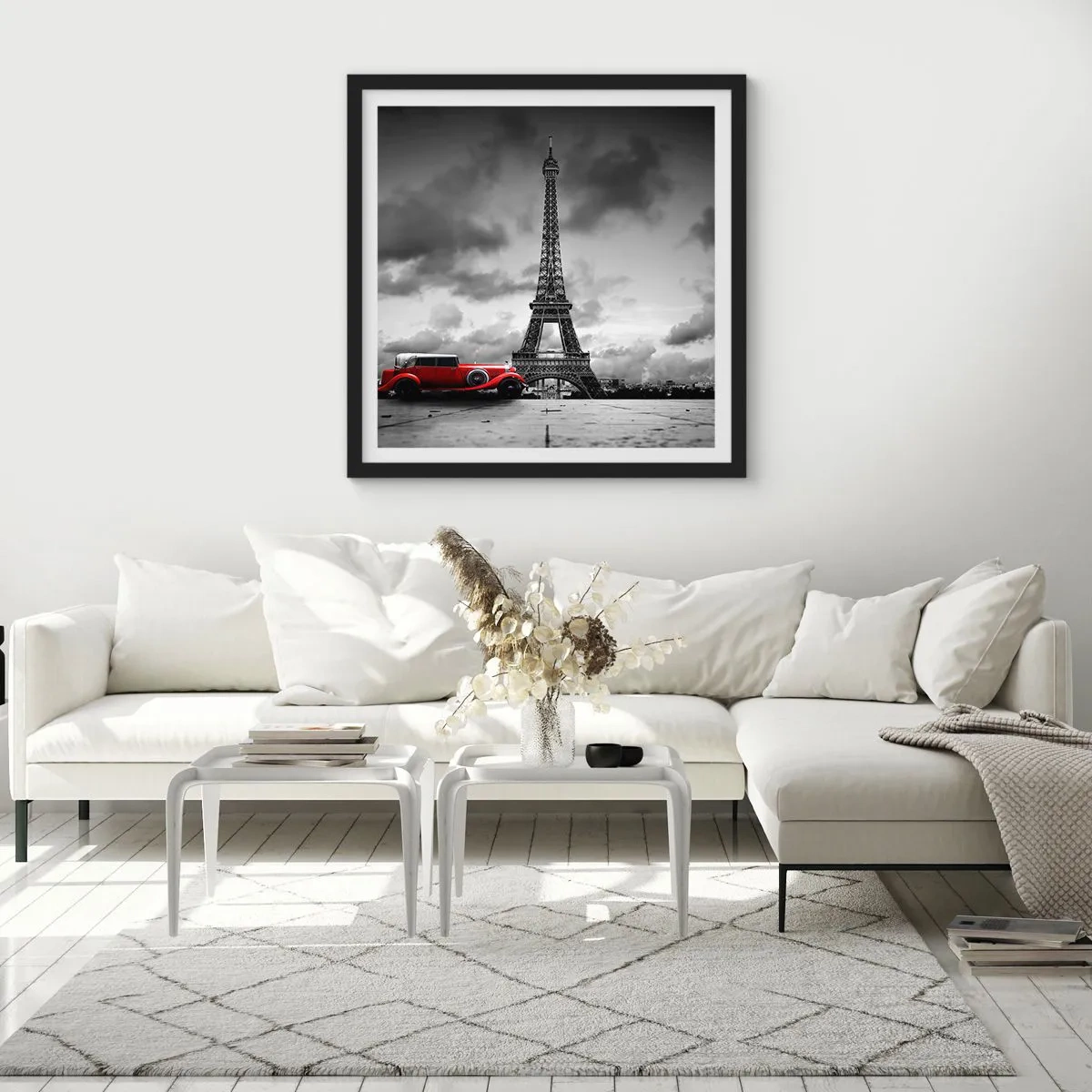 Plakat i sort ramme - For ikke så længe siden i Paris - 30x30 cm