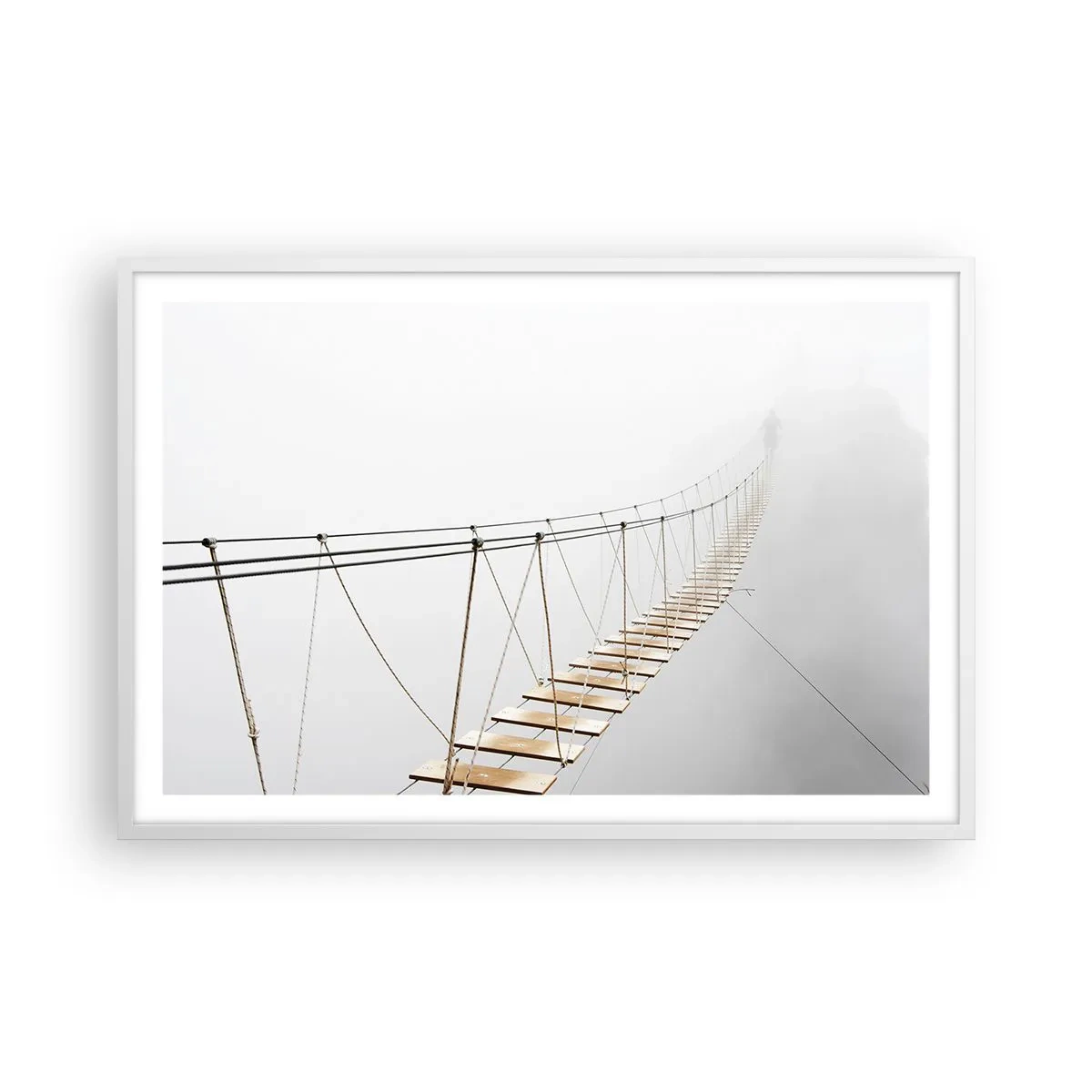 Plakat i hvid ramme - Hvor vil det føre dig hen? - 91x61 cm