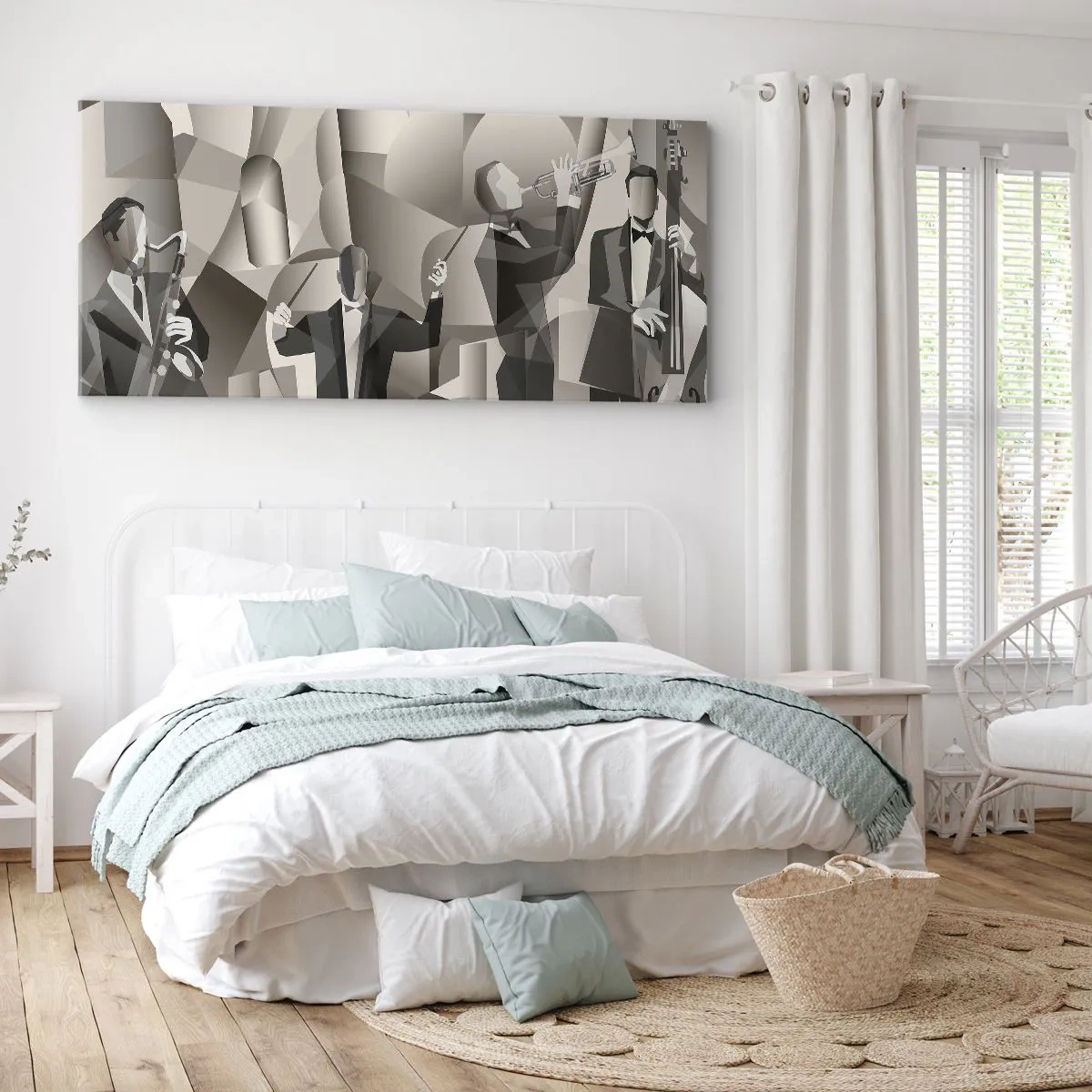 Lærredstryk - Billede på lærred - I lydenes rum - 160x50 cm